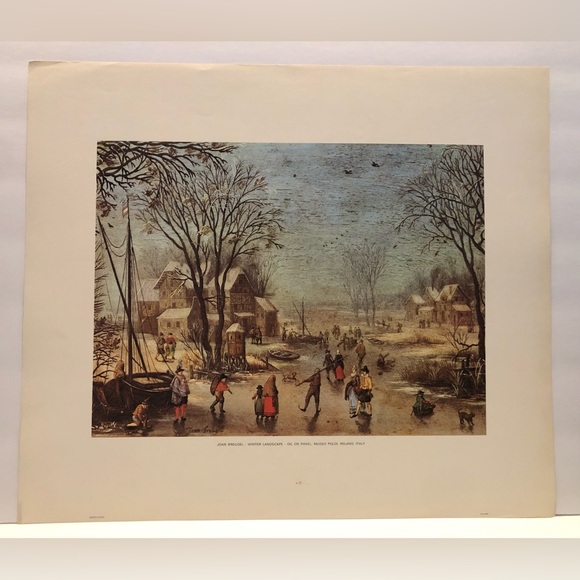 JOAN BREUGEL “WINTER LANDSCAPE” - Lithograph Print 18” x 21”